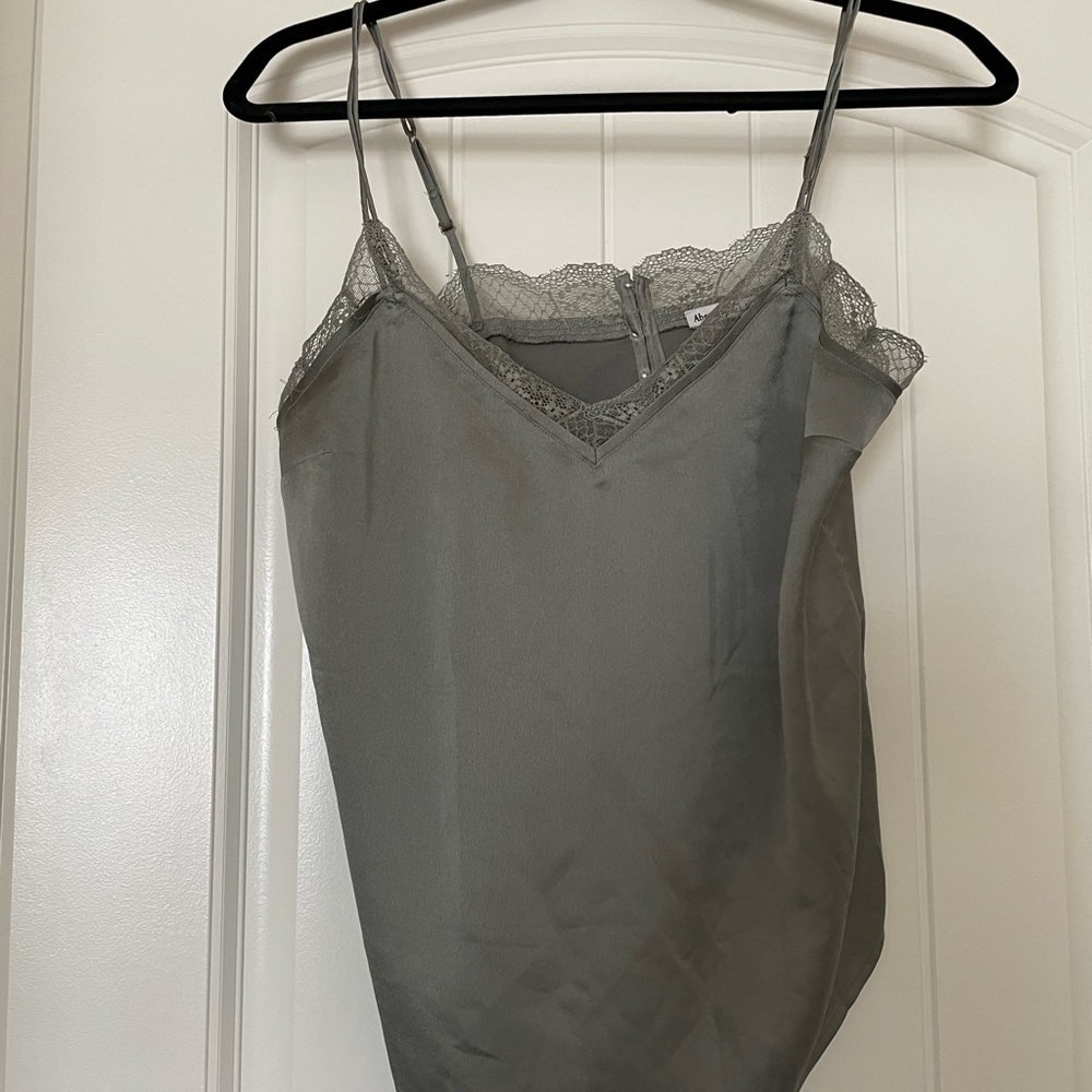 Abercrombie & fitch olive satin shirt